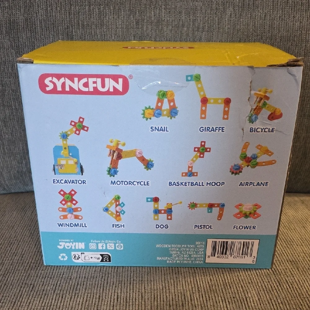 Versatile Wooden Tool Box‎ for Kids - Multicolor By Syncfun. New In Box.